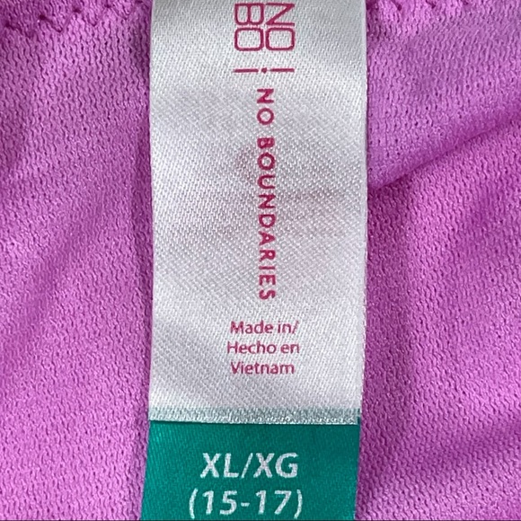 No Boundaries size Xl peach, teal, & lilac colored one piece bathing suit NWOT - Picture 9 of 9